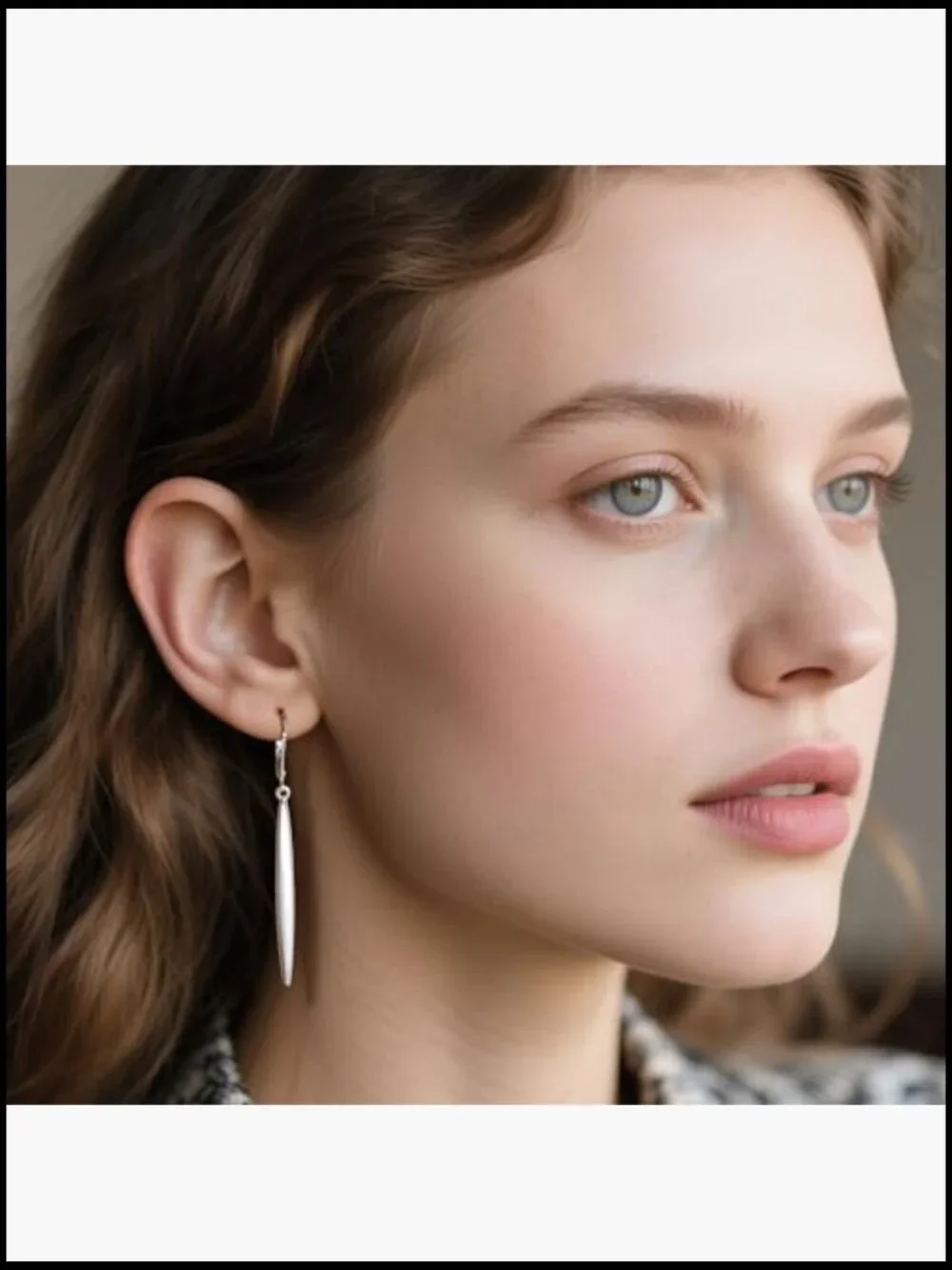 Sterling Silver Gold Plated Long Dangle Drop Earrings Minimalist Leverback - Picture 3 of 7